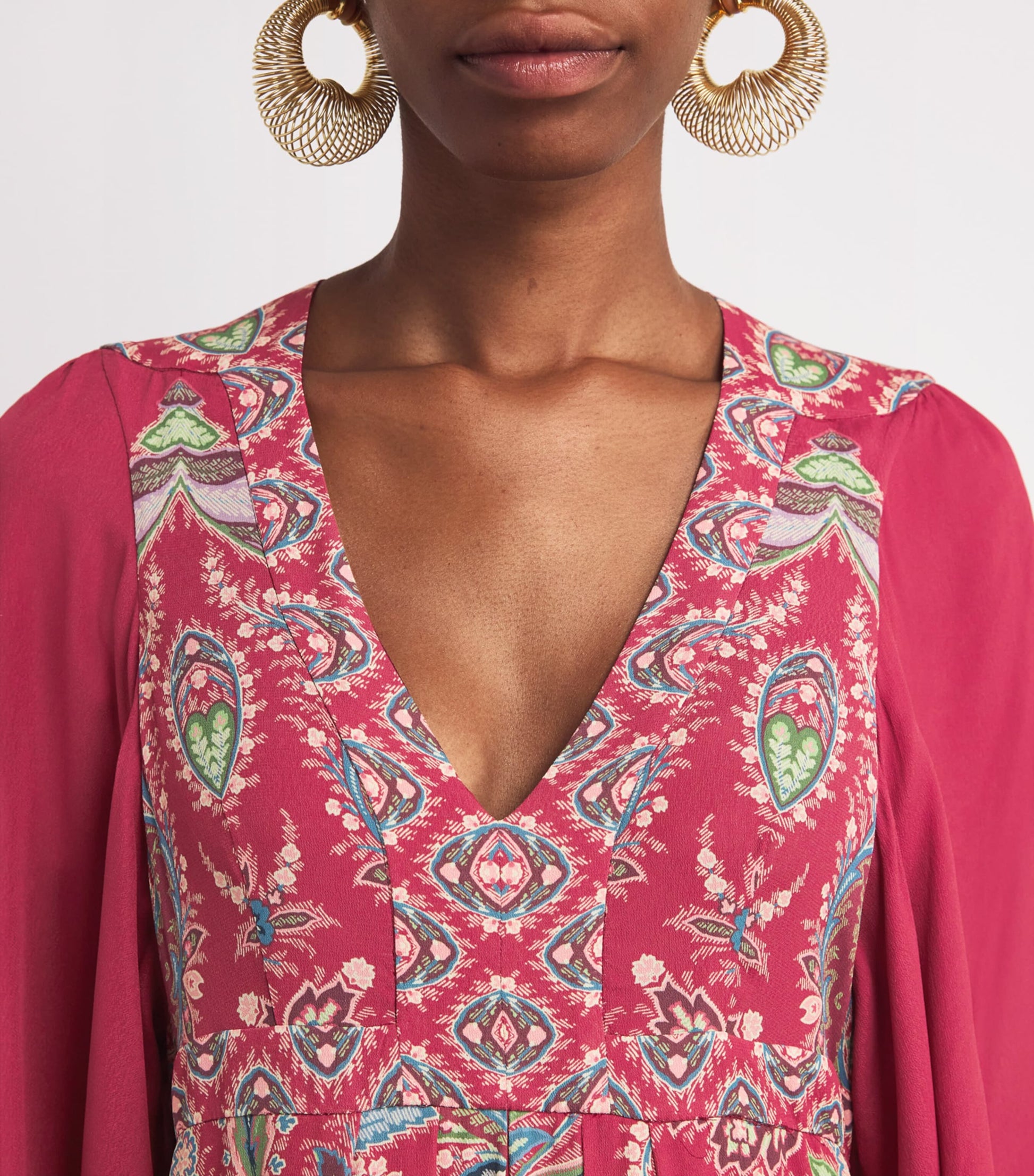 Etro Pink Crepe de Chine Paisley Maxi Dress