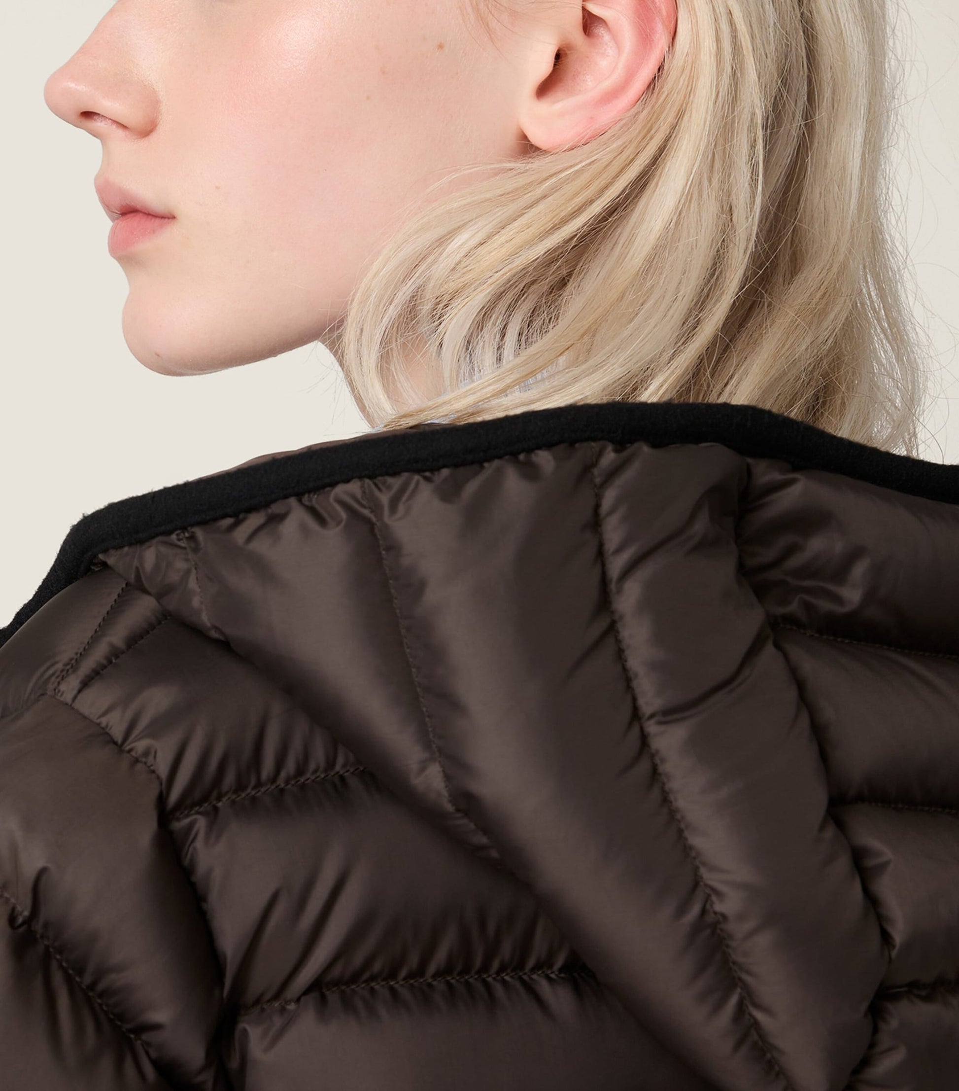 Green Technical Pongé Goose Down Puffer Jacket