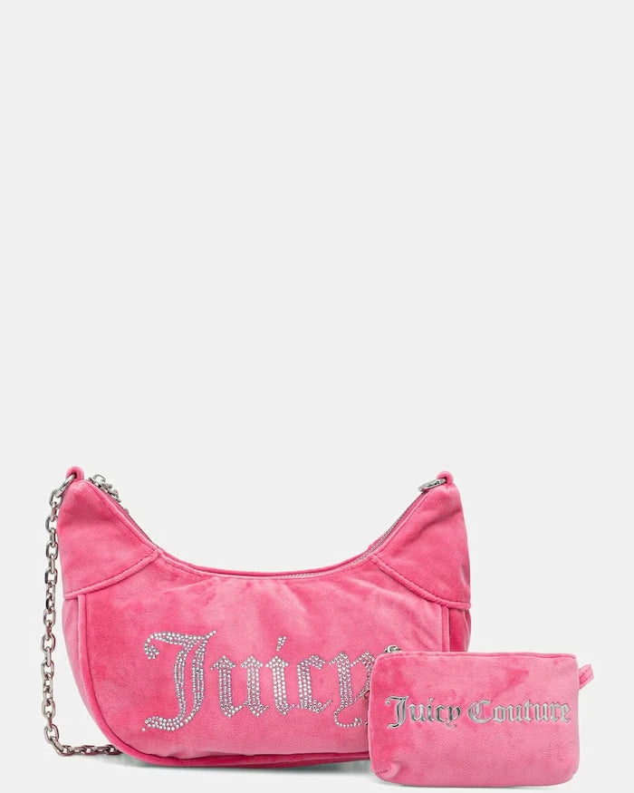 Juicy Couture чанта тип хобо дамска от кадифе KIMBERLY