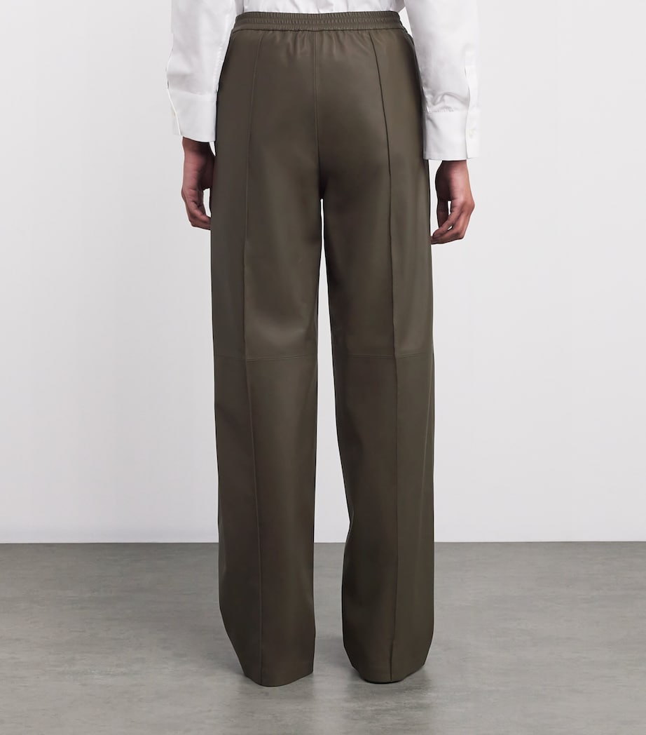 Green Lambskin Loose Trousers