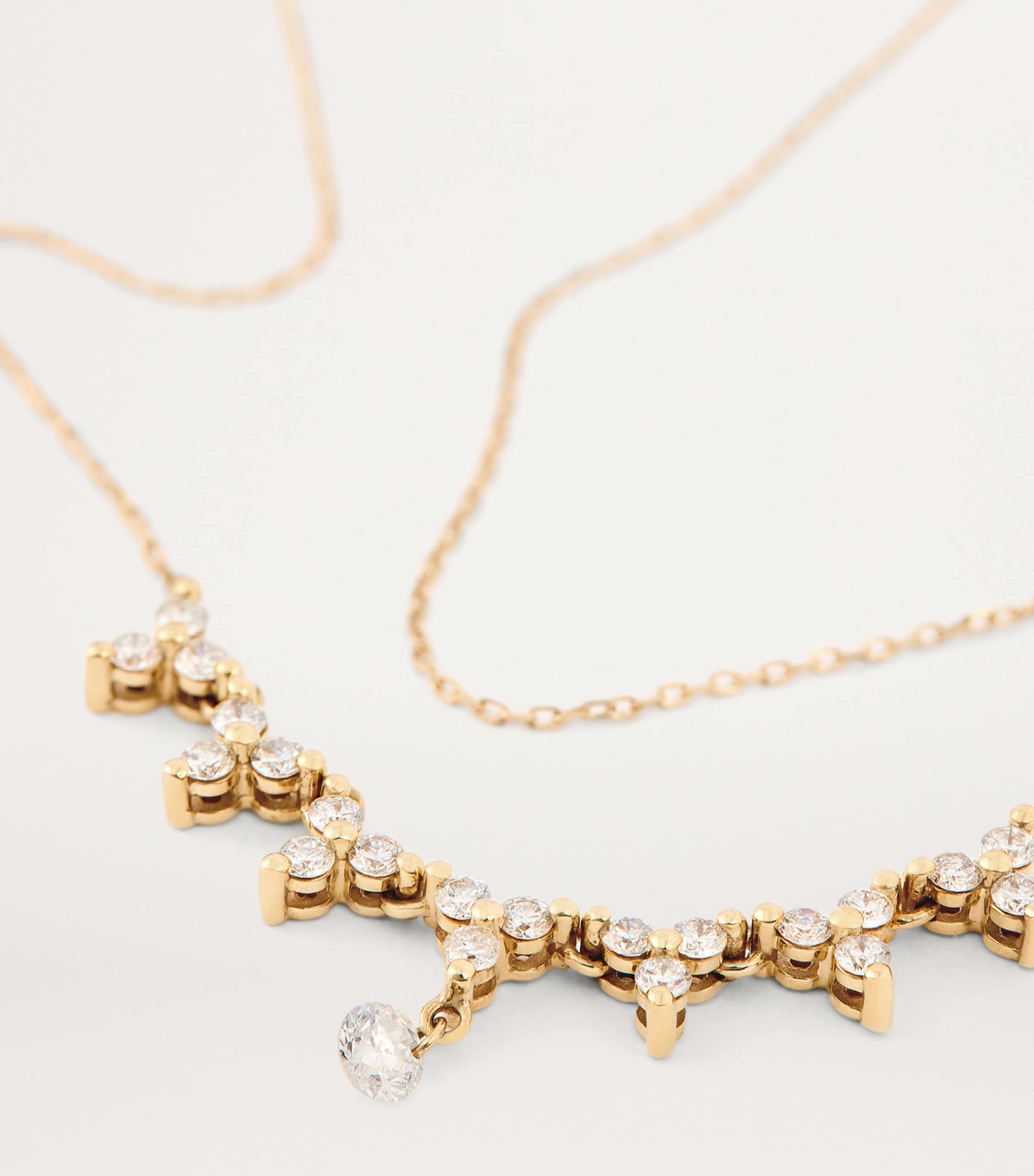 Persée Yellow Gold and Diamond Triangle Tennis Necklace