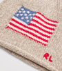 Brown Wool-Blend Flag Beanie