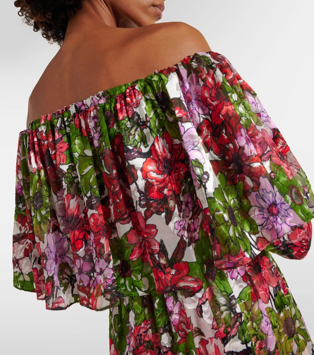 Costarellos - Floria devoré silk-blend chiffon gown