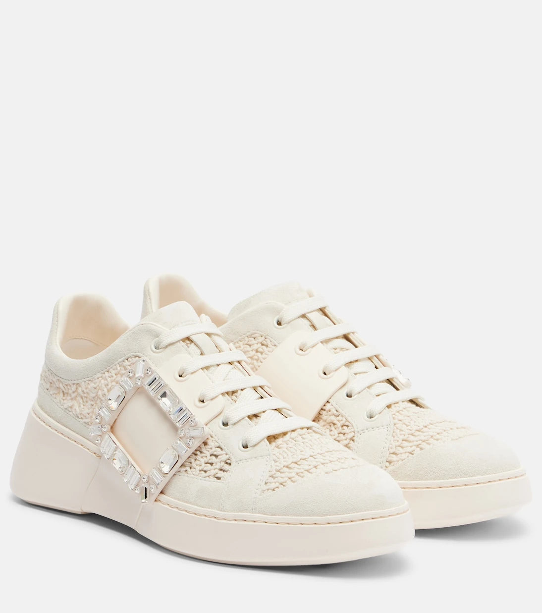 Roger Vivier - Viv Skate suede-trimmed platform sneakers
