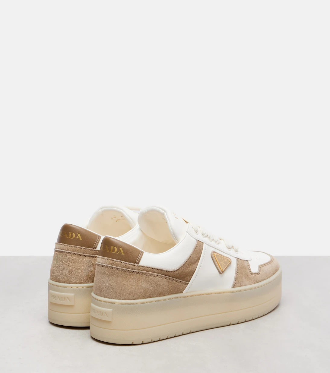 Prada - Downtown Bold leather platform sneakers
