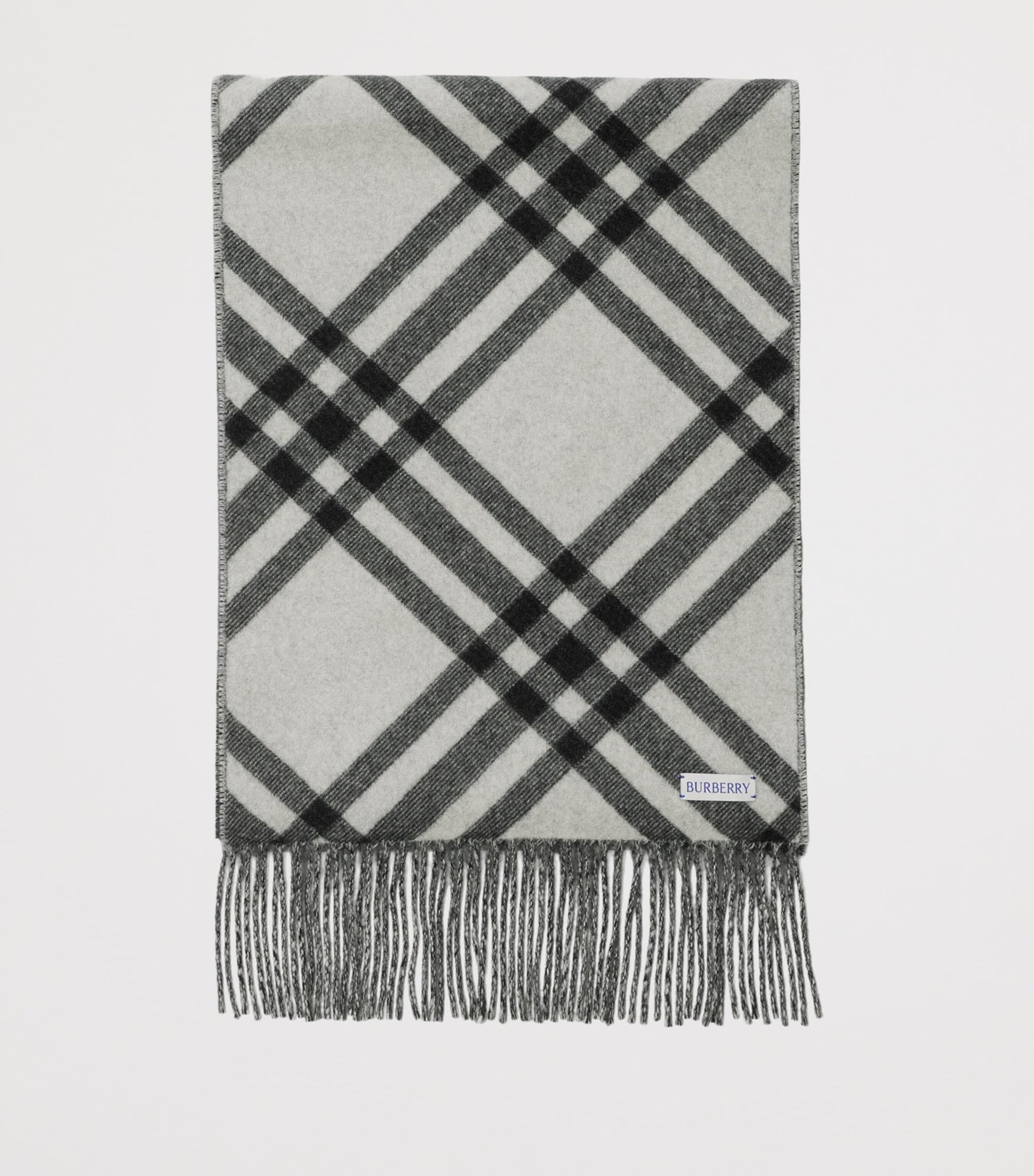 Black Cashmere Check Scarf