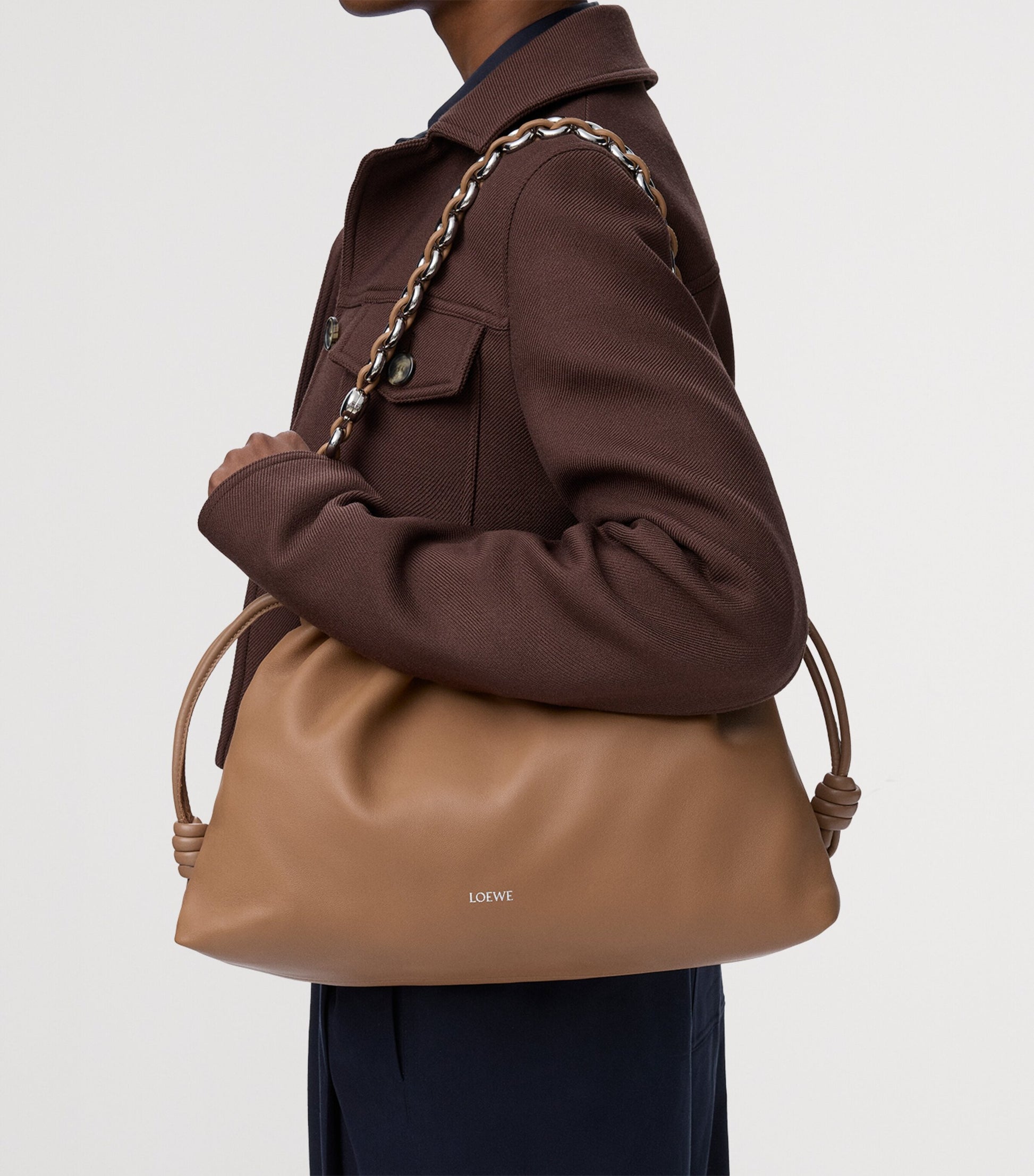 LOEWE Large Leather Flamenco Shoulder Bag