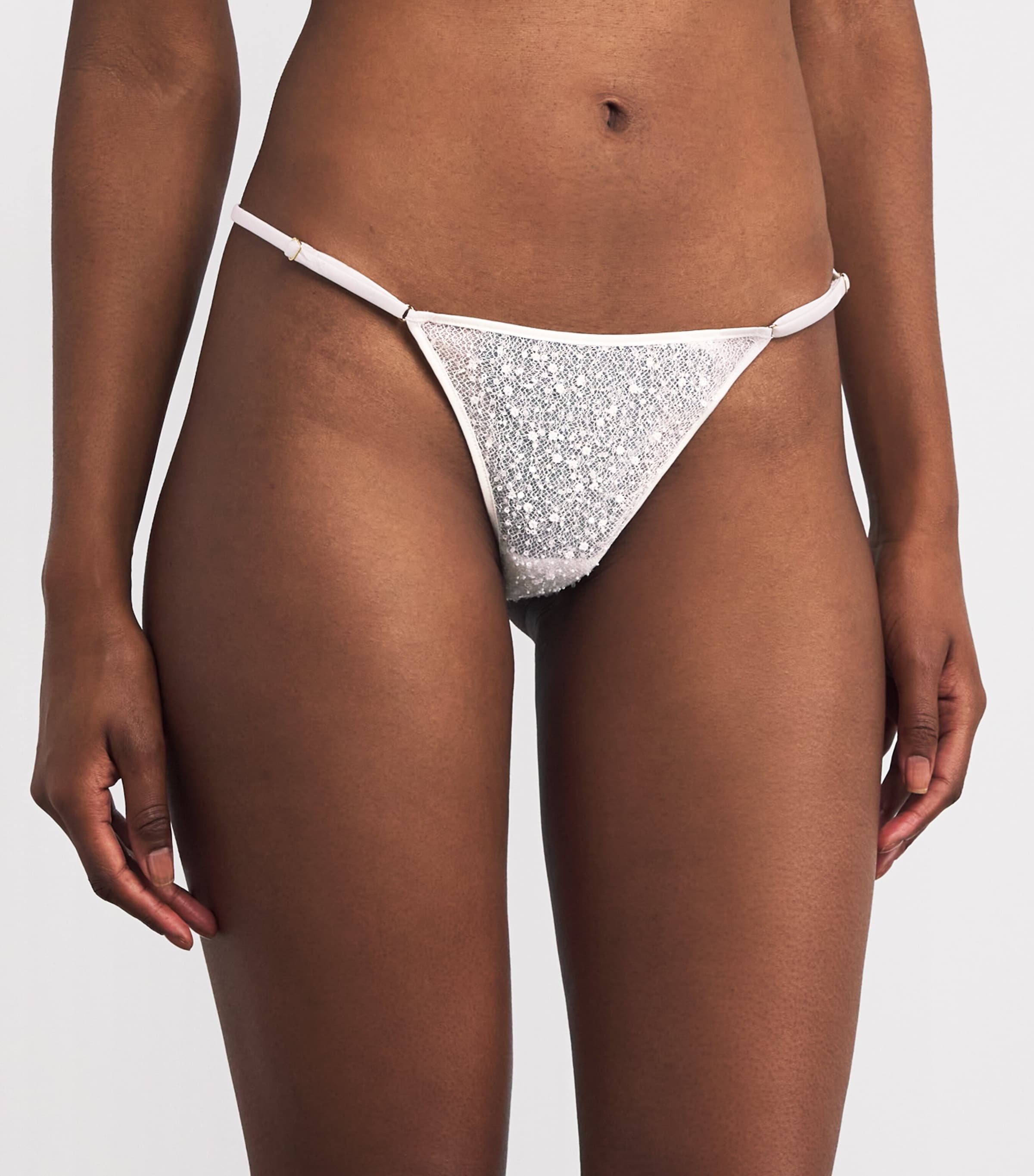 Kiki de Montparnasse Ivory Tulle Sequinned Ange Thong