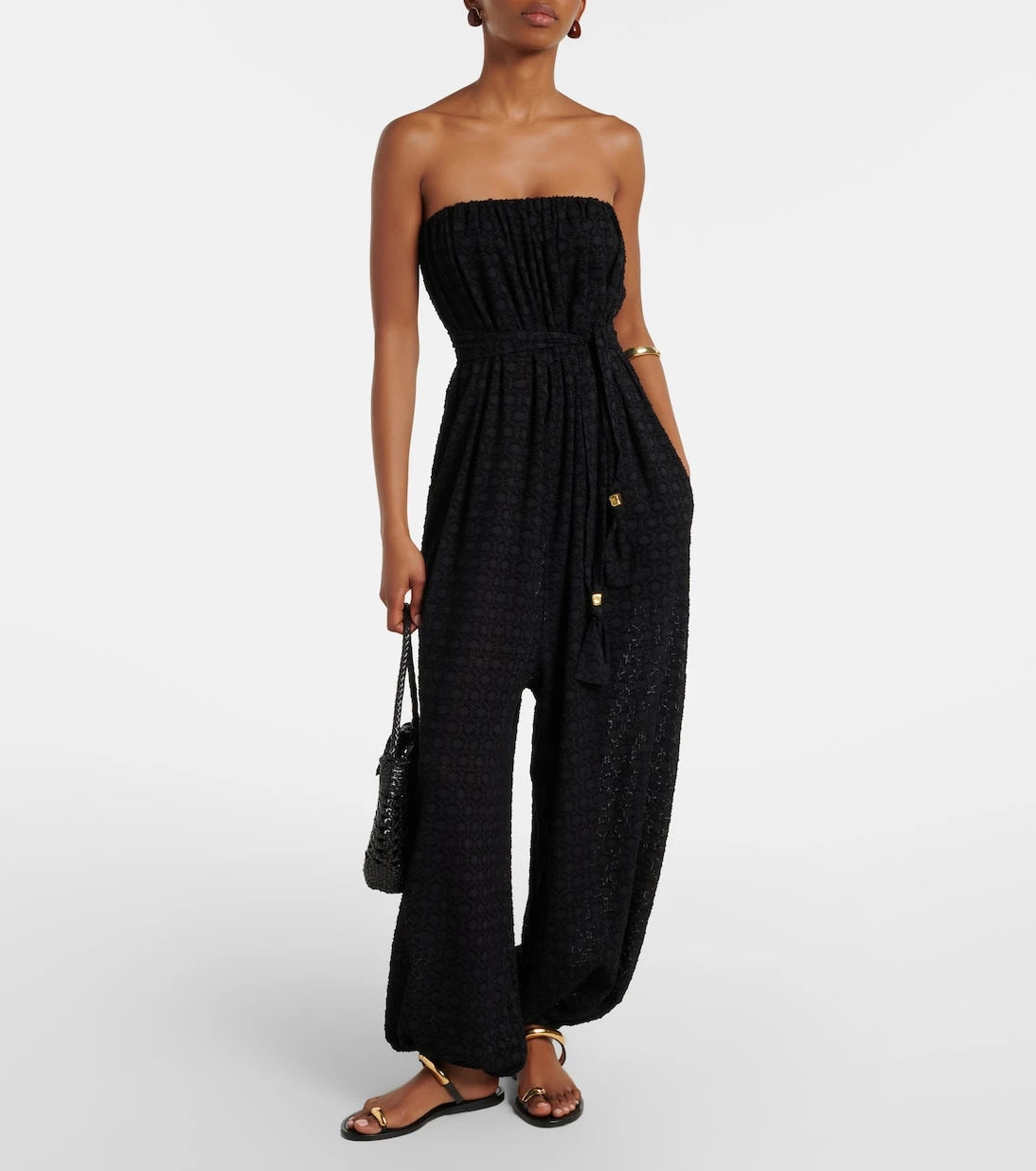 Eres - Evening silk and cotton jacquard jumpsuit