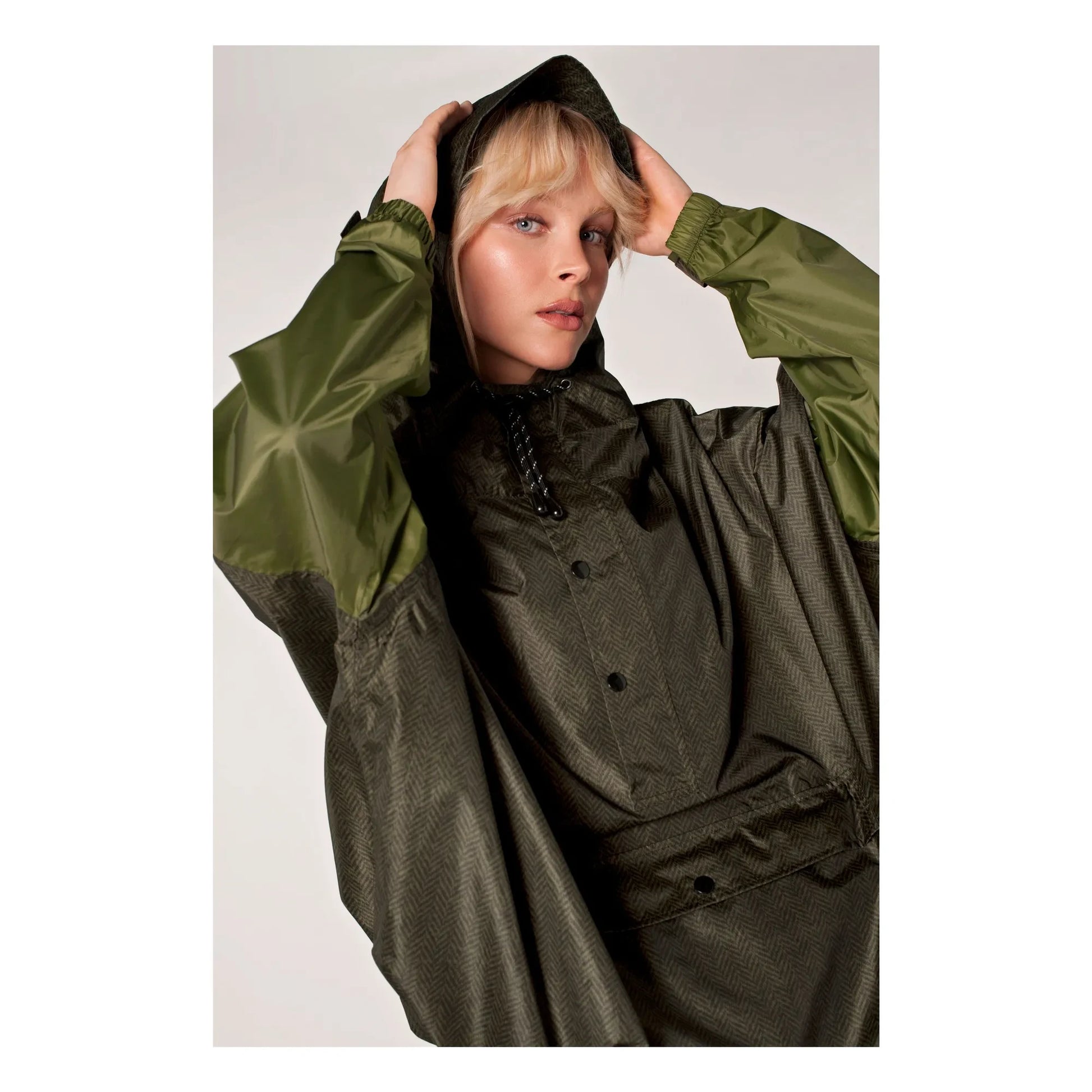 Rainkiss - Herringbone waterproof anorak | Khaki