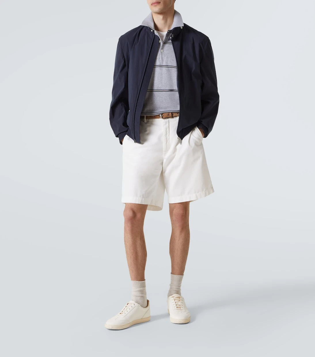 Brunello Cucinelli - Striped cotton polo shirt
