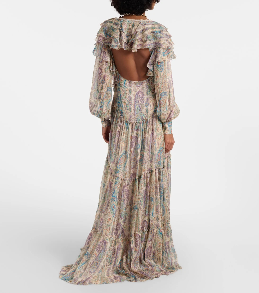 Etro - Ruffled printed silk maxi dress