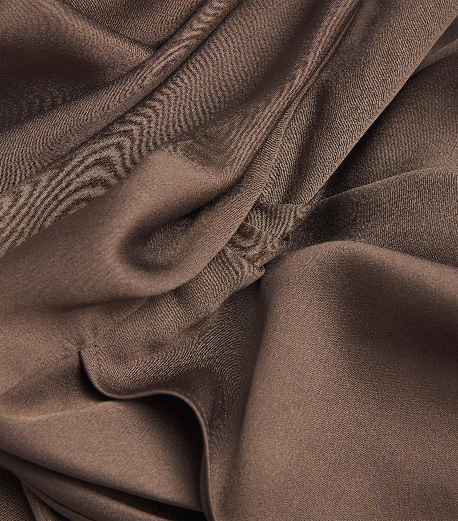 Satin Draped Talita Midi Dress COCOA