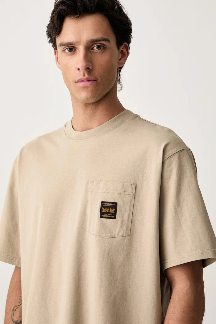 Levi's pamuklu erkek SS WORKWEAR PKT tişört