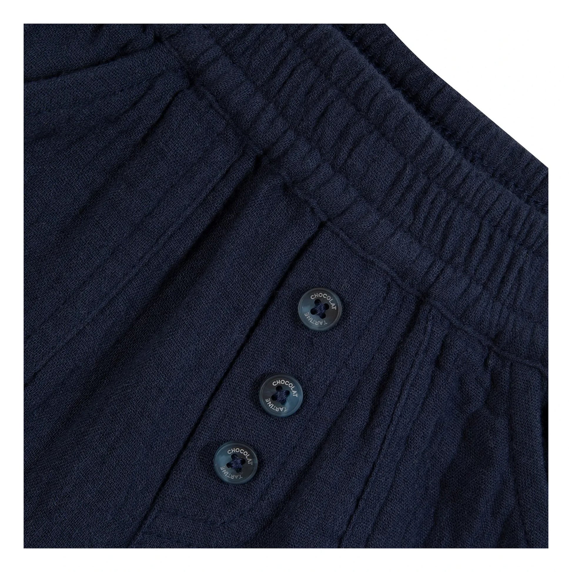 Tartine et Chocolat - Cotton Gauze Button Pants | Navy blue