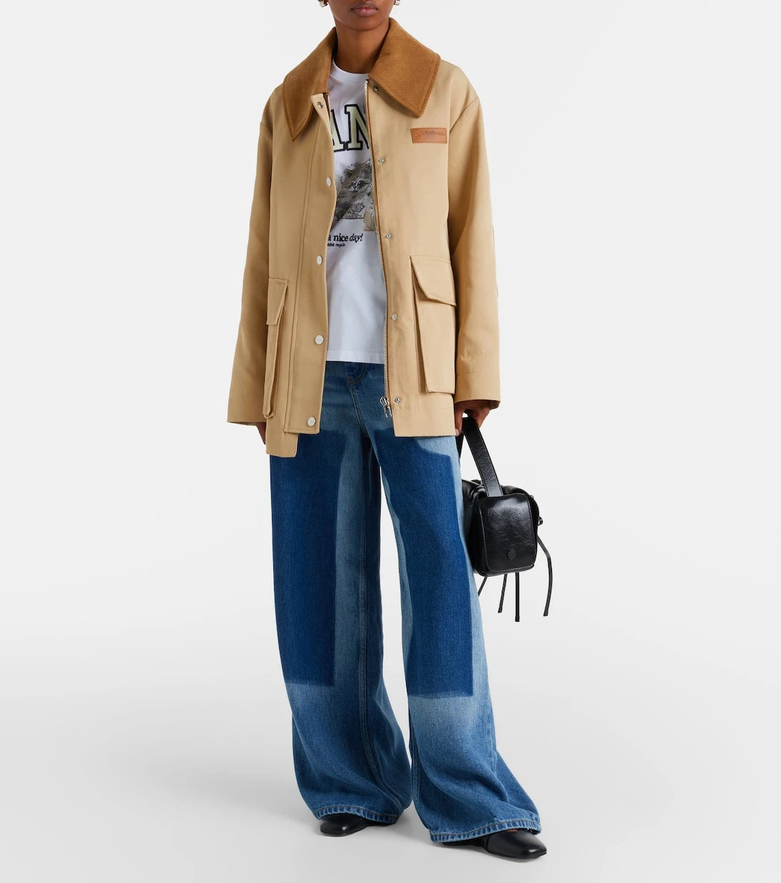 Ganni - High-rise wide-leg jeans