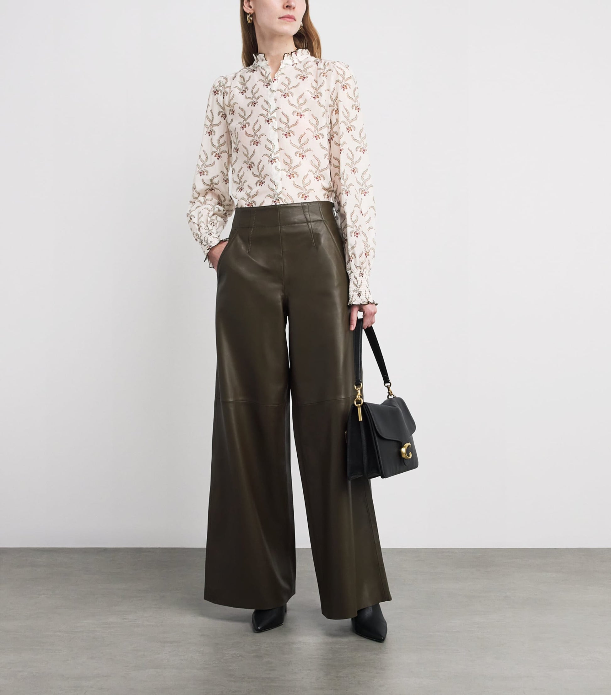 ME+EM Ivory Cotton-Silk Berry Print Blouse