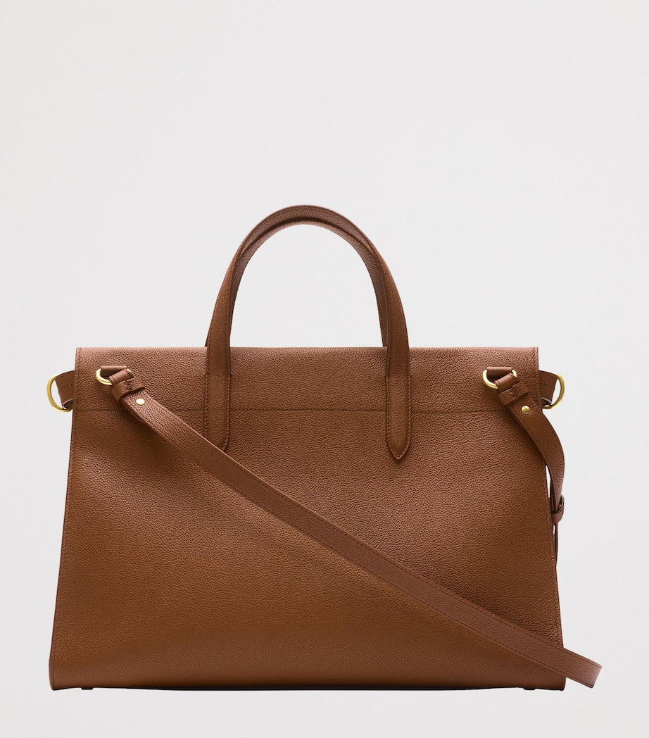Brown Medium Calfskin Cotswolds Tote Bag