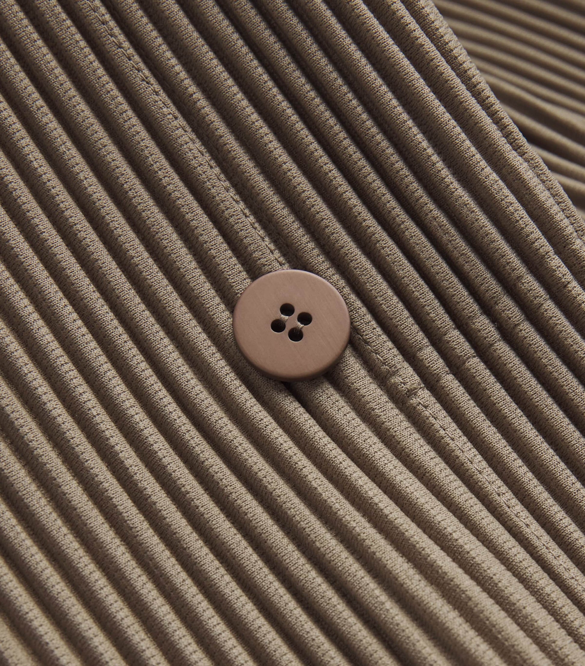 Homme Plissé Issey Miyake Beige Pleated Double-Breasted Jacket