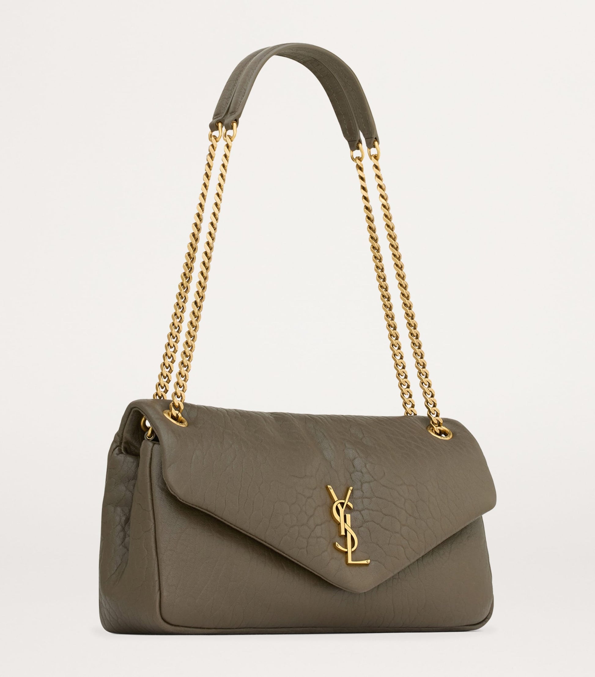 Saint Laurent Green Medium Lambskin Calypso Shoulder Bag