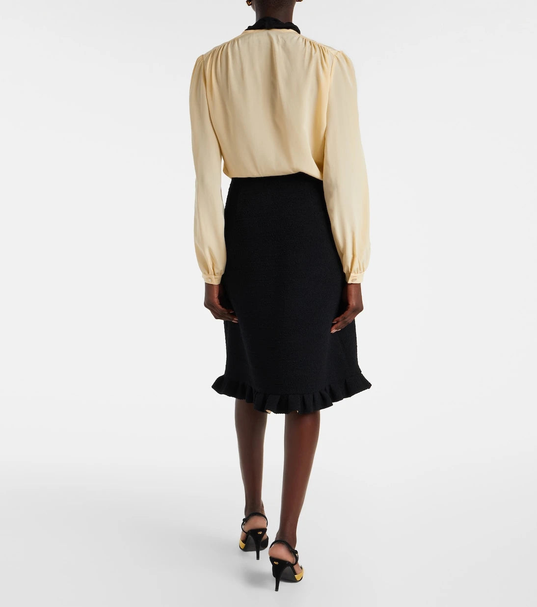 Valentino - Ruffled wool-blend miniskirt