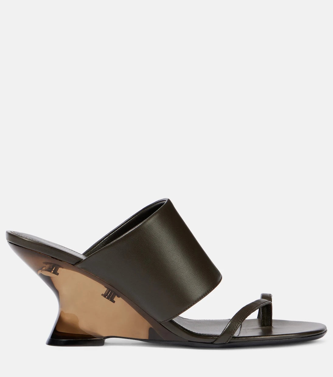 Dries Van Noten - Leather wedge mules