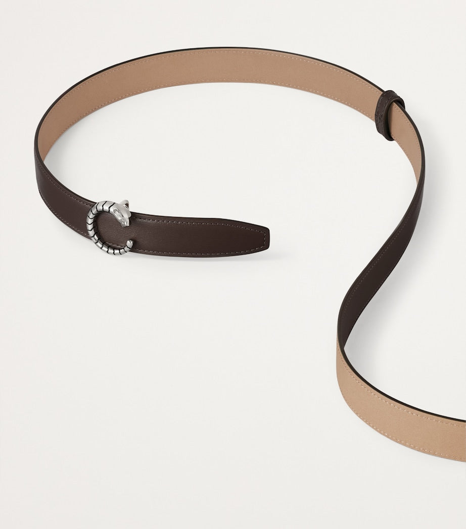 Cartier Brown Small Leather Panthère de Cartier Belt (75cm)