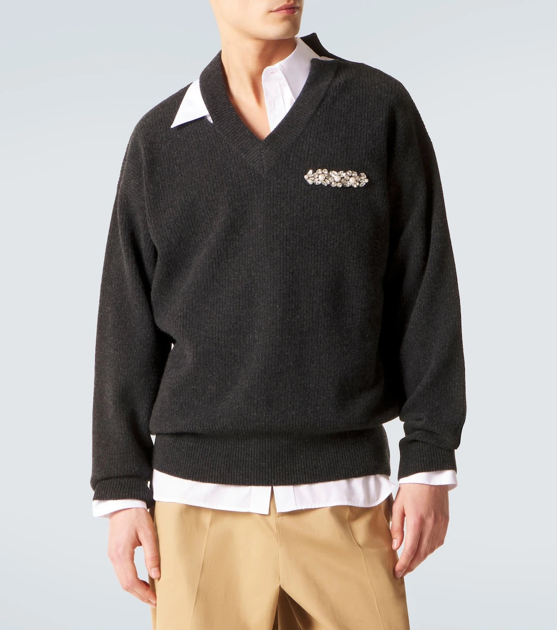 Simone Rocha - Cutout embellished wool-blend sweater
