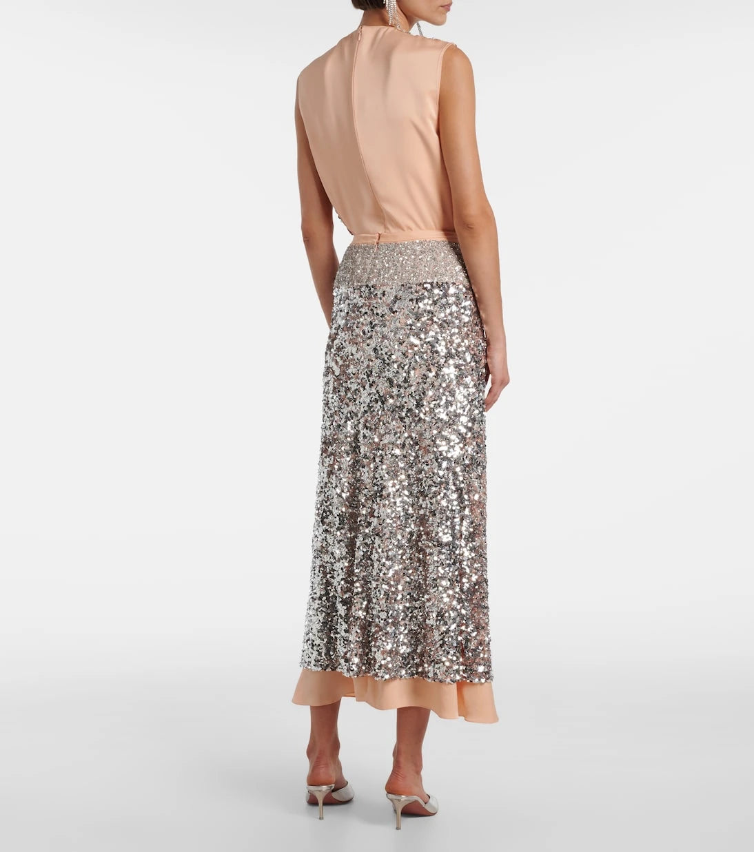Rabanne - Sequined jersey midi skirt