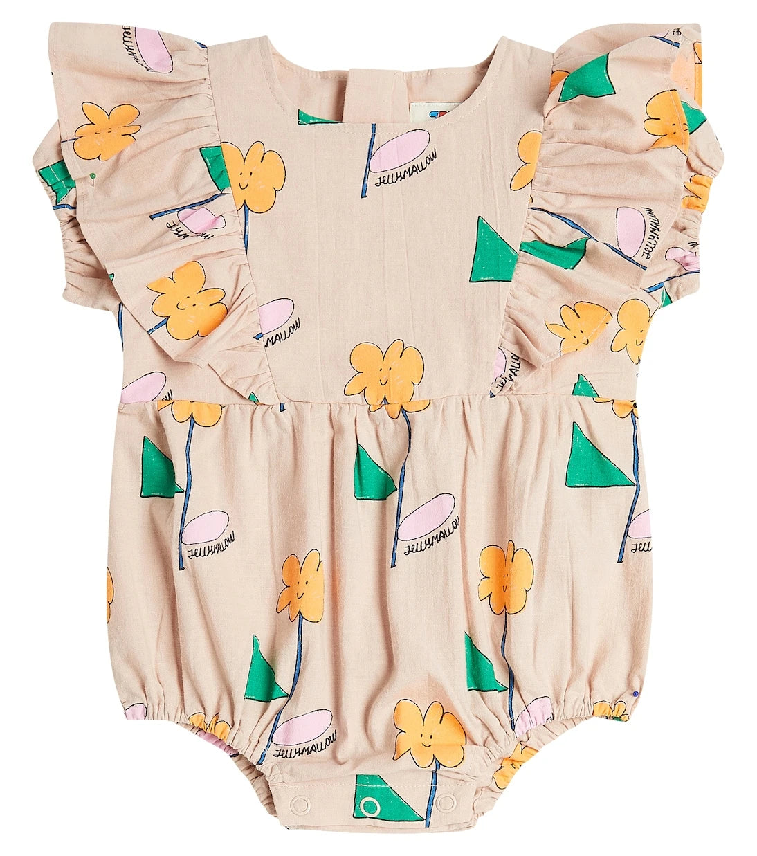 Jellymallow - Baby Orange Flower cotton bodysuit