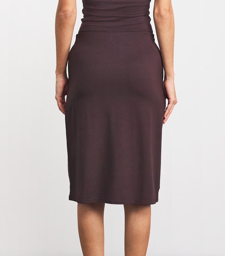 Burgundy Soft Lounge Midi Skirt