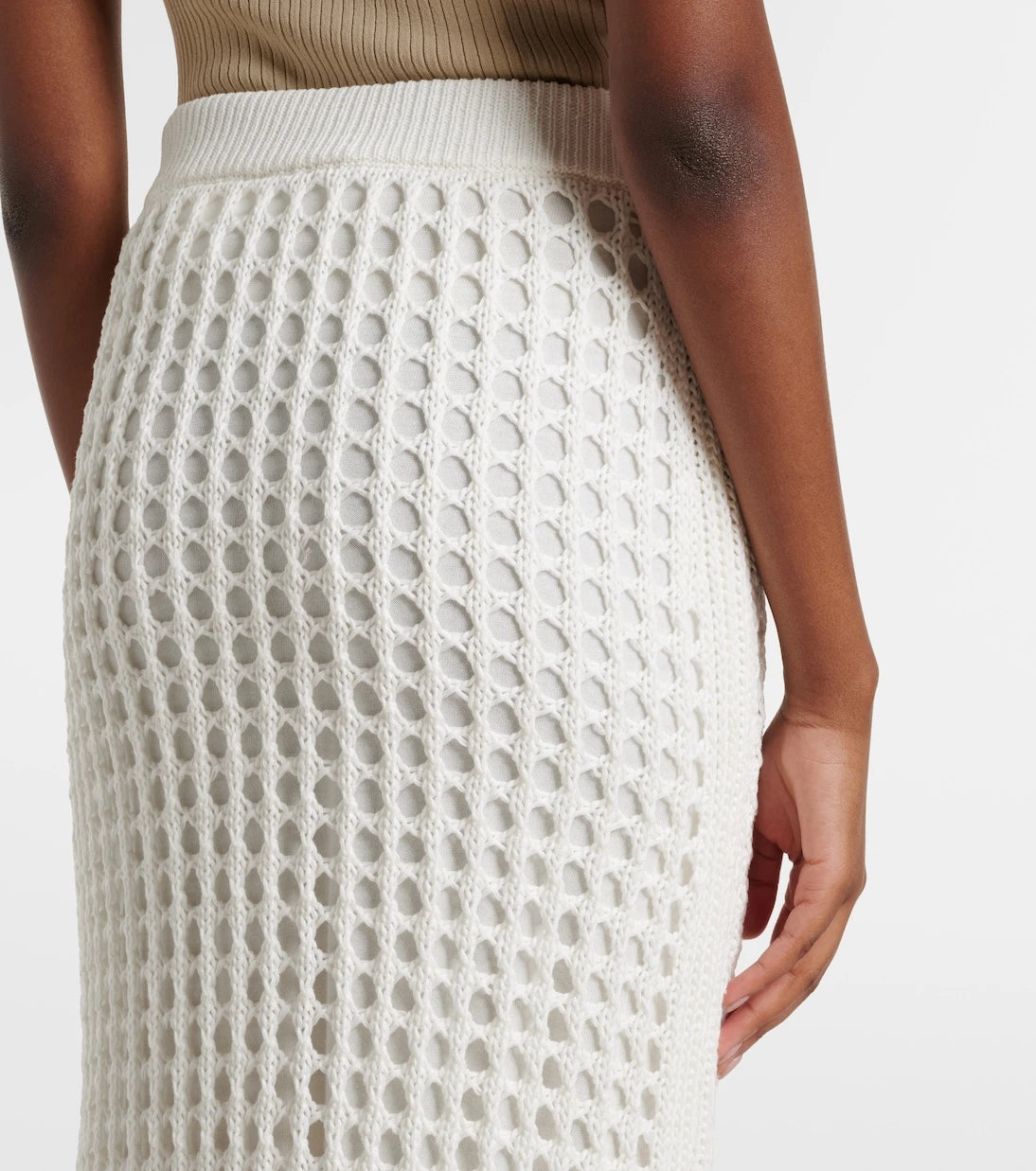 Max Mara - Geode open-knit cotton midi skirt