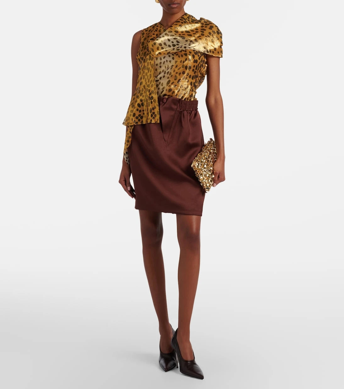 Jacques Wei - Silk-blend lamé top