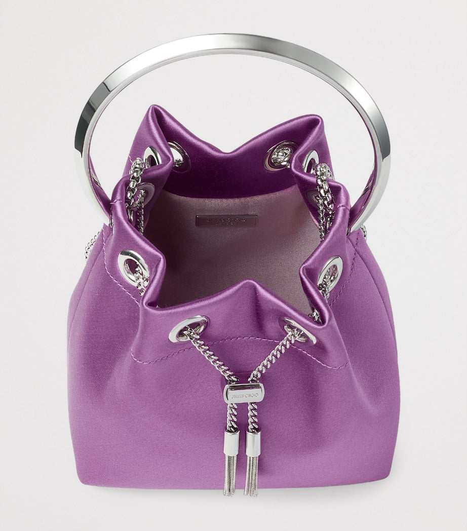 Jimmy Choo Purple Bon Bon Satin Top-Handle Bag