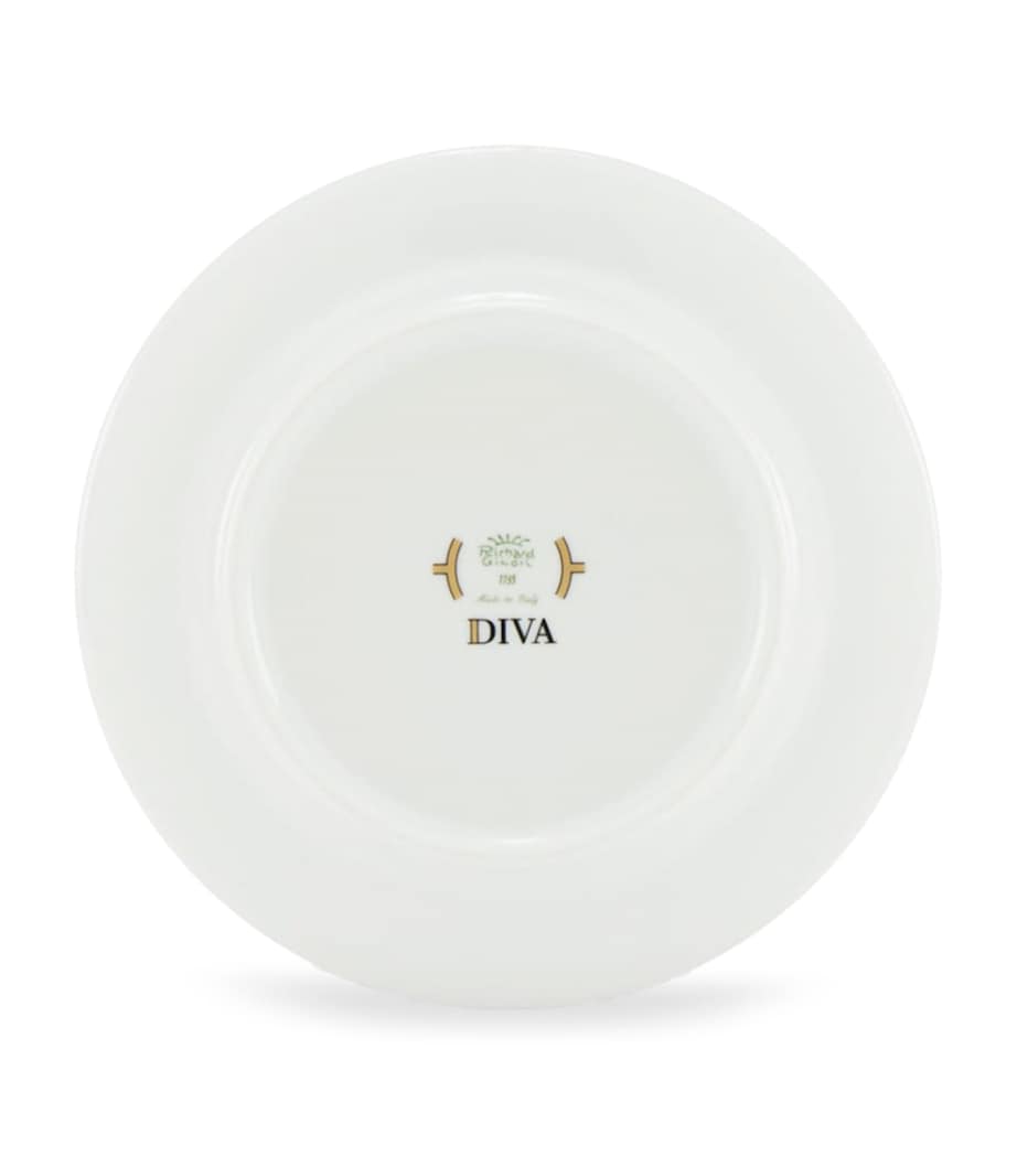 Set of 2 Porcelain Colonna Diva Giallo Teacups and Saucers