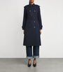 Veronica Beard Navy Stretch-Wool Conneley Dickey Trench Coat