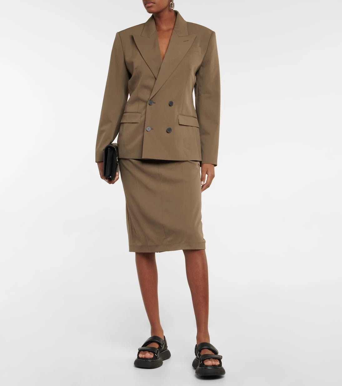 Jean Paul Gaultier - Low-rise wool-blend pencil skirt
