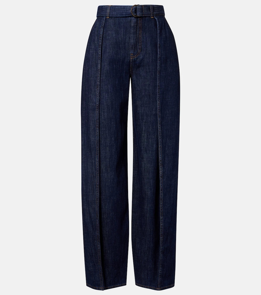 Loewe - Belted high-rise wide-leg jeans