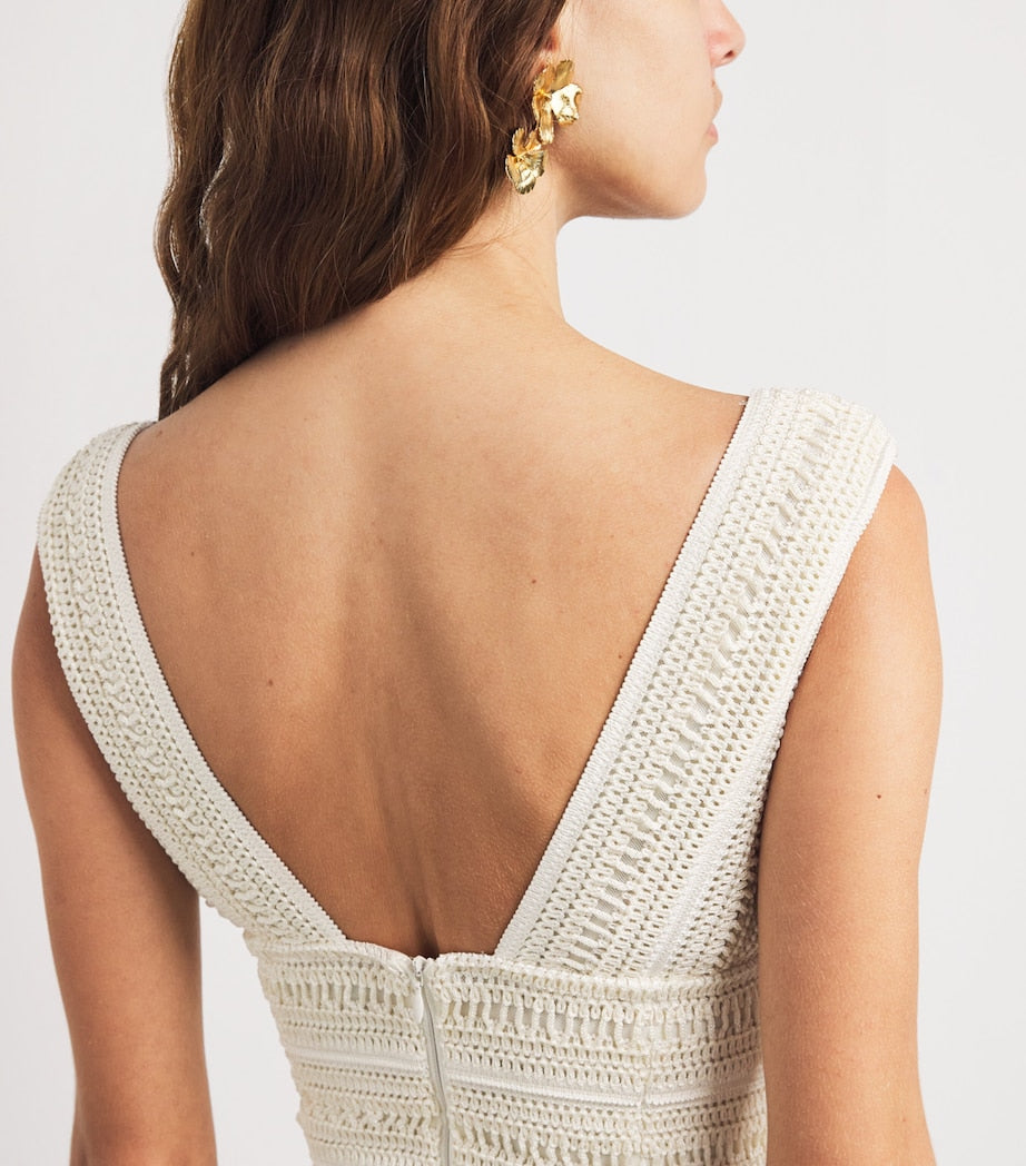 White Radiant Fringe Mini Dress