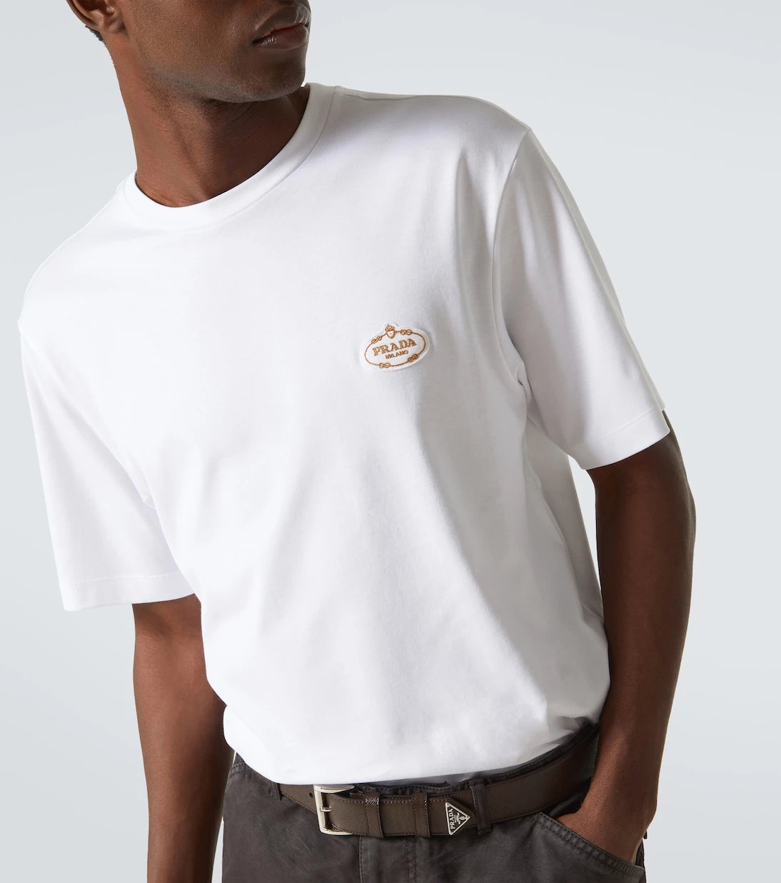 Prada - Interlock cotton jersey T-shirt