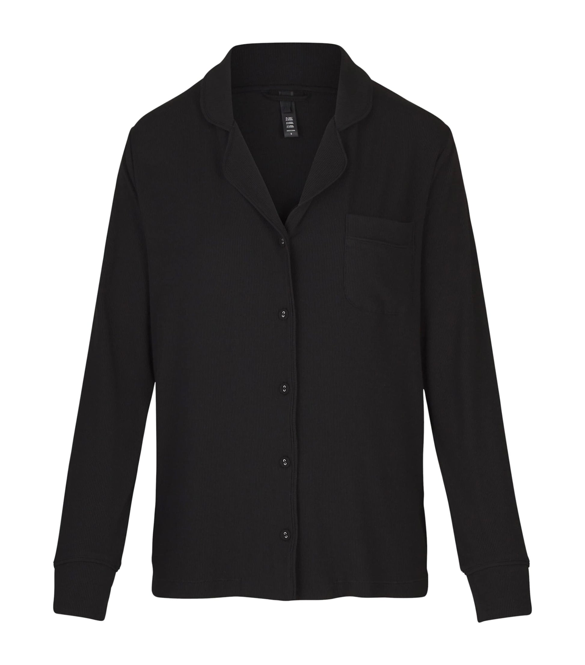 Skims Black Soft Lounge Ribbed Pyjama Set