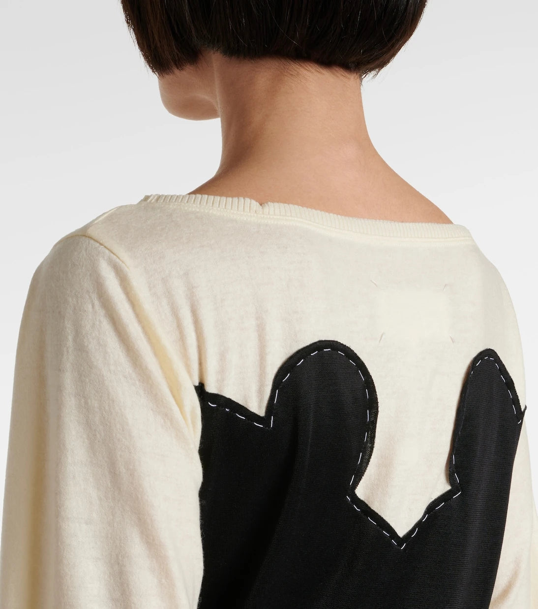 Maison Margiela - Spliced gathered jersey midi dress