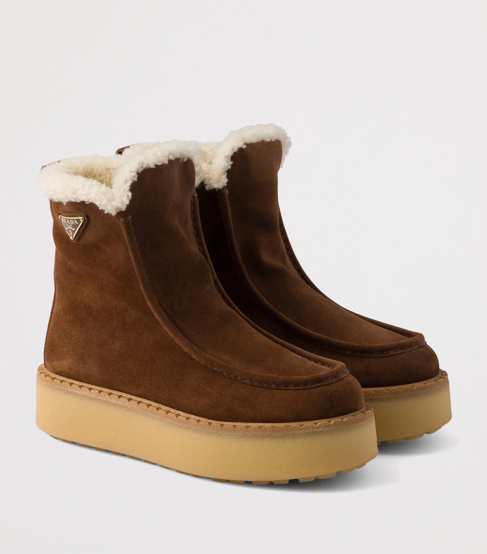 Prada Brown Suede Booties