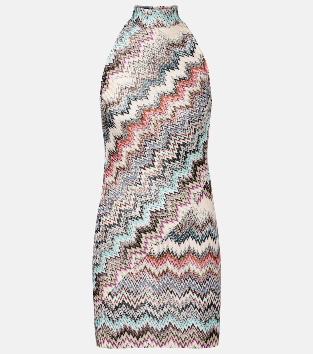 Missoni - فستان قصير من اللاميه المطرز بنقشة الزجزاج