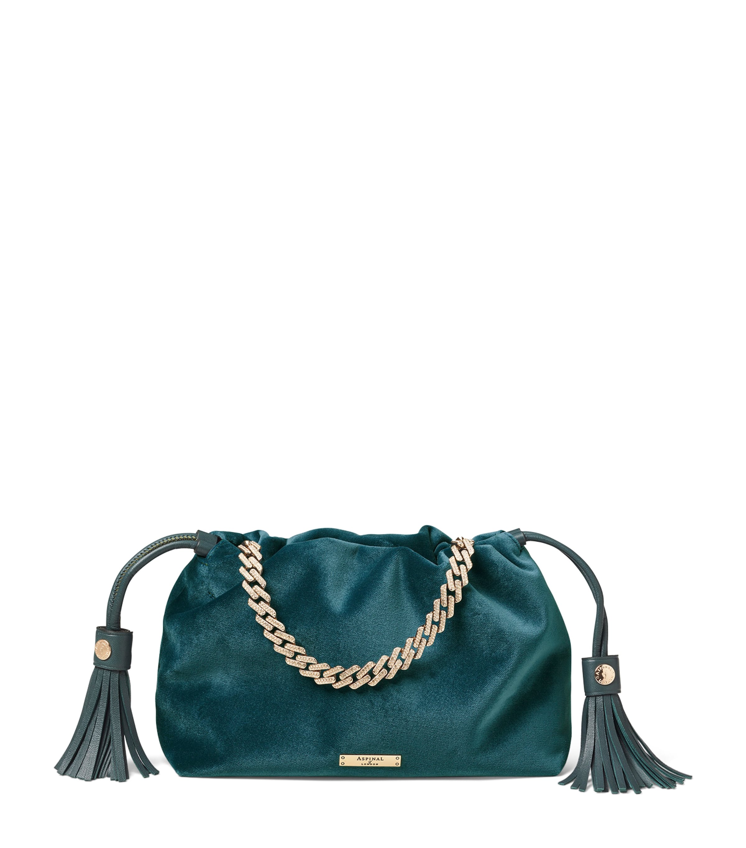 Aspinal Of London Blue Velvet Freida Top-Handle Bag