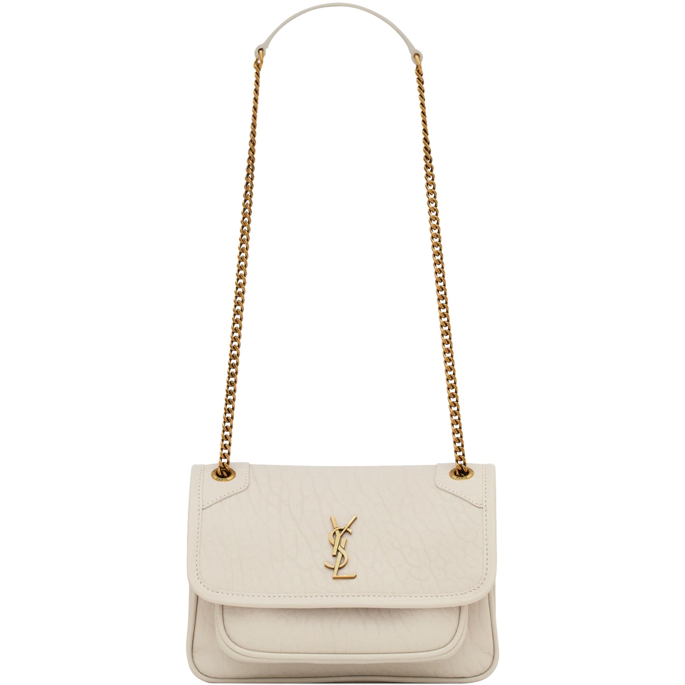 Saint Laurent White Mini Leather Niki Shoulder Bag