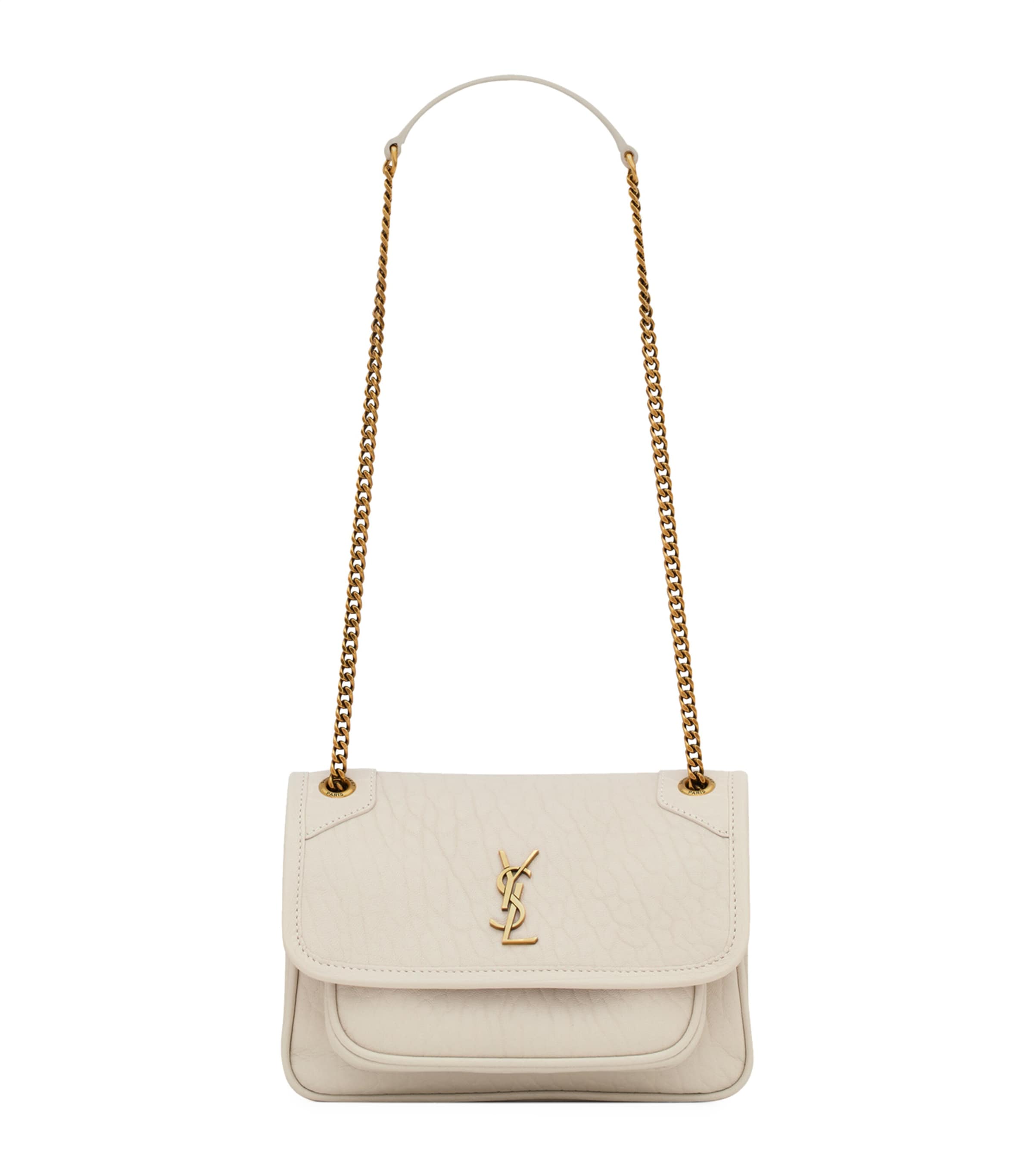 Saint Laurent White Mini Leather Niki Shoulder Bag