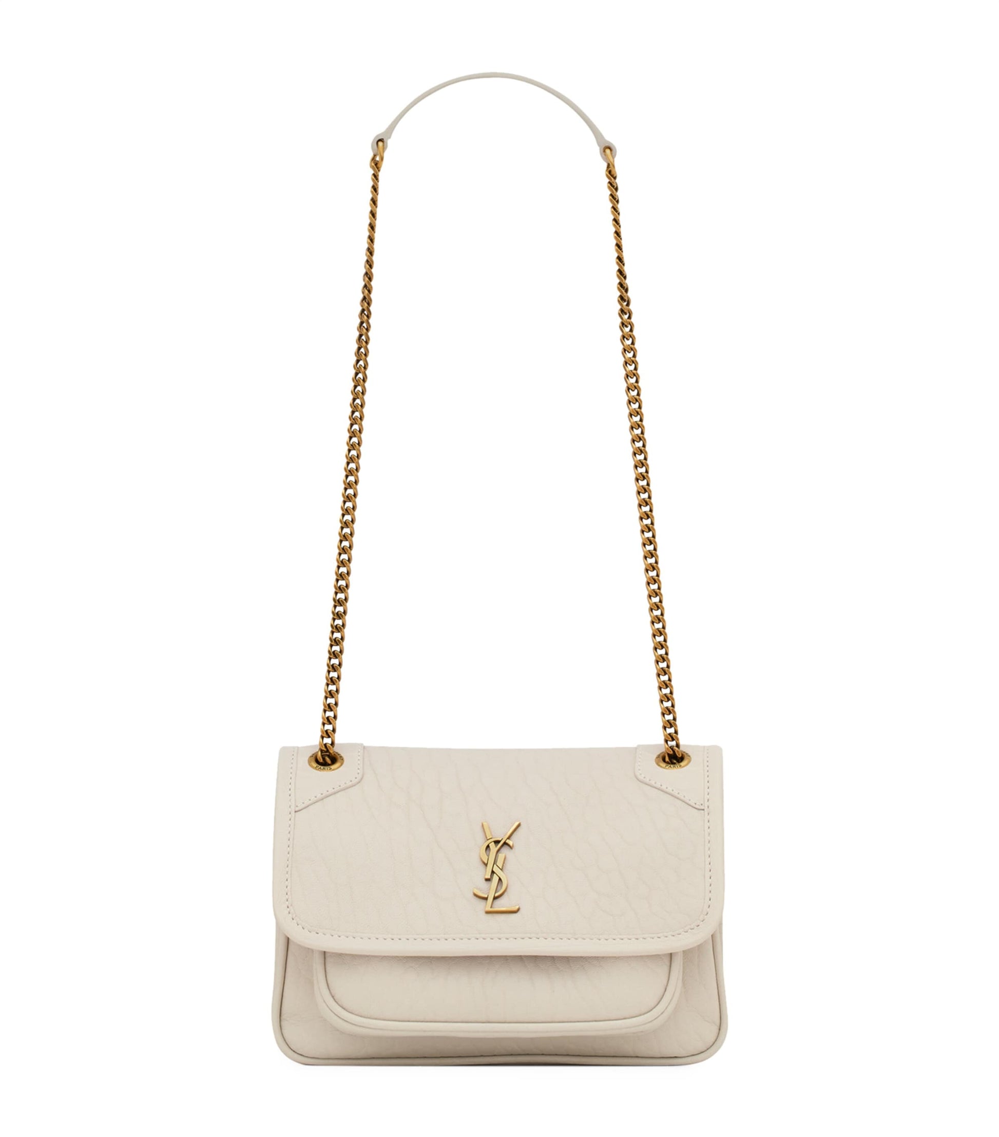 Saint Laurent White Mini Leather Niki Shoulder Bag