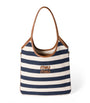 Miu Miu Blue Canvas-Leather Ivy Tote Bag