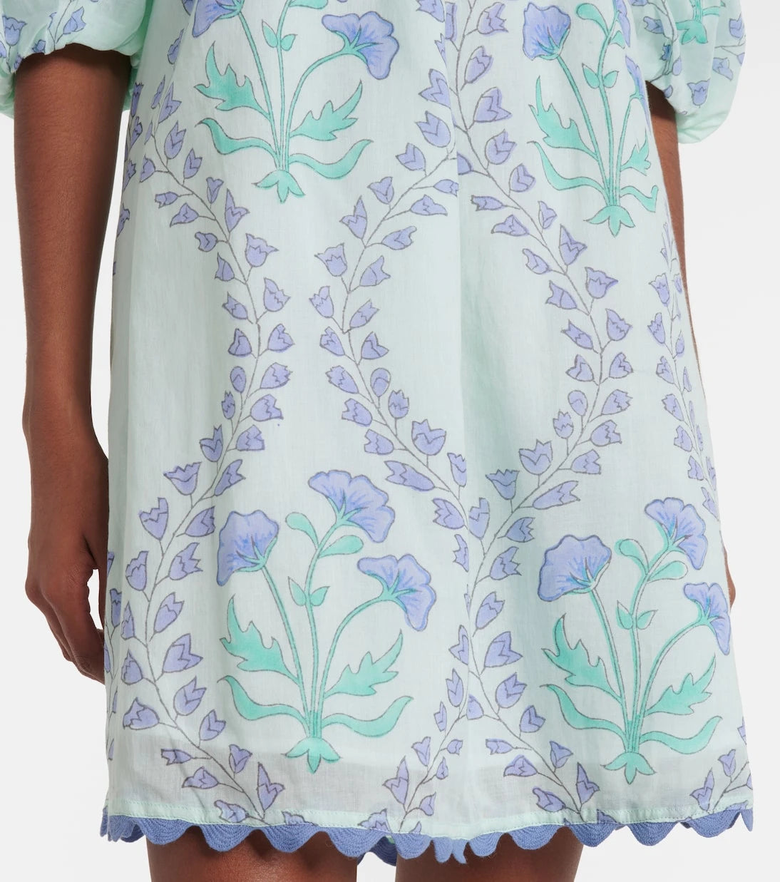 Juliet Dunn - Printed off-shoulder cotton minidress